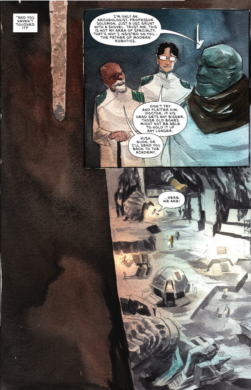 Illustration for article titled Exclusive Image preview: Dr. Quon’s secret origin is revealed in Descender #6